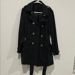 Express- Elegant Black Double-Breasted Women's Coat